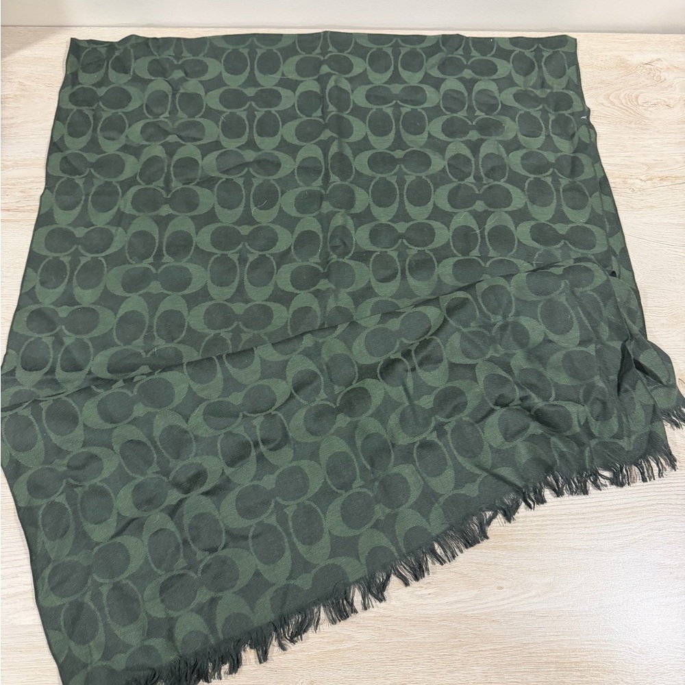 Coach Signature Stole- Hunter Green